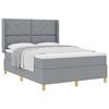 vidaXL Cama tipo Box Spring con colch&oacute;n Gris Claro 140 x 200 cm tela