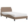 vidaXL Cama con colch&oacute;n Dover cuero sint&eacute;tico capuchino 100x200 cm