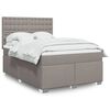 vidaXL Cama box spring con colch&oacute;n tela gris taupe 160x200 cm