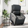 vidaXL Sillón reclinable elevable cuero auténtico negro
