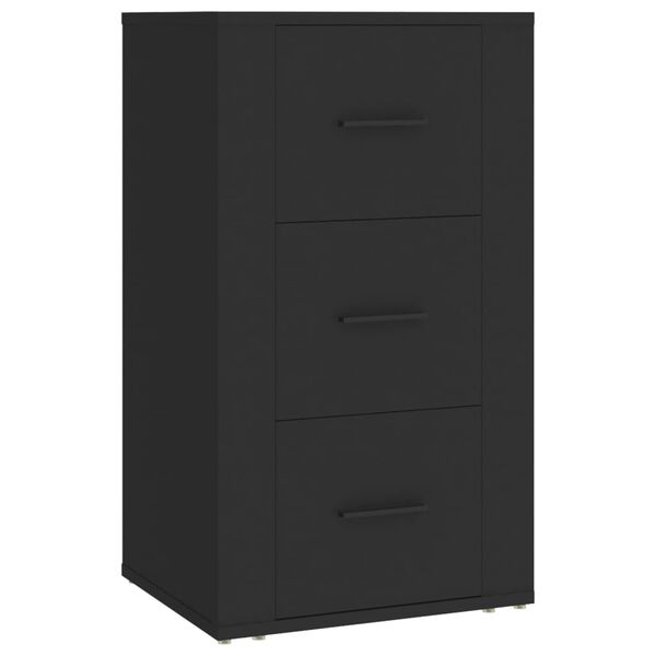 vidaXL Aparador de madera contrachapada negro 40x33x70 cm