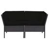 vidaXL Set muebles de jard&iacute;n 6 piezas y cojines rat&aacute;n sint&eacute;tico negro