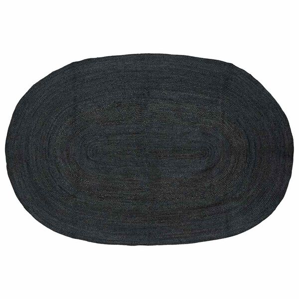 vidaXL Alfombras de &aacute;rea Ovalado Negro 152 x 245 cm yute