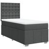 vidaXL Cama box spring con colch&oacute;n tela gris oscuro 80x200 cm