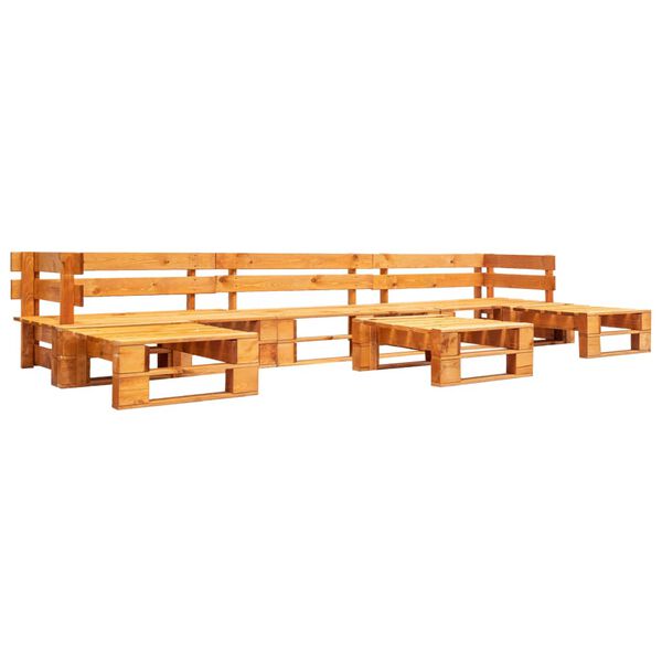 vidaXL Set de muebles de palets de jard&iacute;n 6 piezas madera marr&oacute;n miel