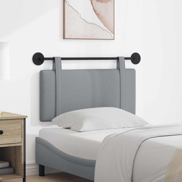 vidaXL Cabecera Colgante Liso Gris Claro 100 x 55 x 5 cm tela