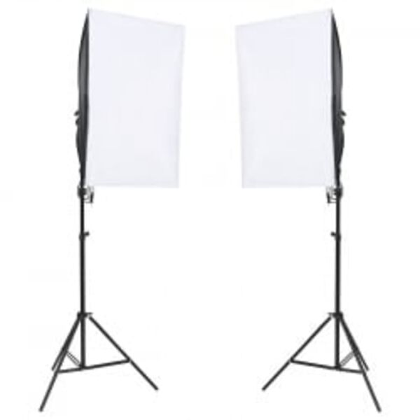 vidaXL Kit de estudio fotogr&aacute;fico con set de luces, fondo y reflector