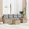 vidaXL Conjunto de sof&aacute; de jard&iacute;n con coj&iacute;n 6 pcs Beige y Gris Claro