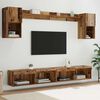 vidaXL Unidades de TV de Pared con LED con LED 6 pcs Madera vieja