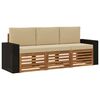 vidaXL Juegos de sof&aacute;s 3 uds. Madera de Acacia S&oacute;lida