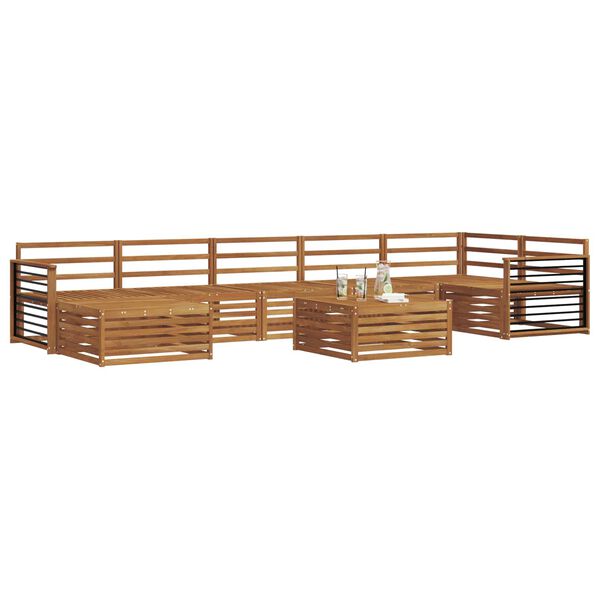 vidaXL Juegos de sof&aacute;s 8 pcs Natural Madera de Acacia S&oacute;lida