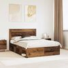 vidaXL Estructura de cama con cabecera Madera vieja 140 x 190 cm