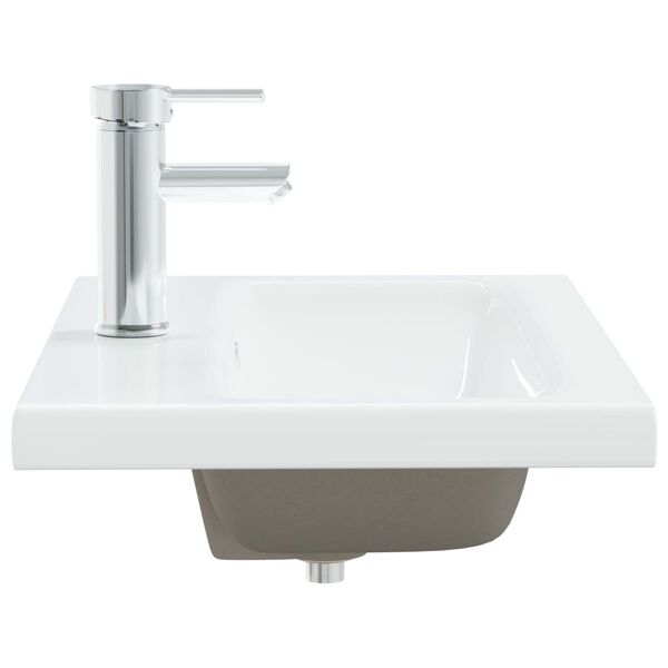 vidaXL Lavabo empotrado con grifo cer&aacute;mica blanco 61x39x18 cm