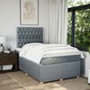 vidaXL Cama box spring con colch&oacute;n tela gris claro 120x200 cm