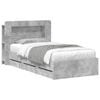 vidaXL Estructura de cama con almacenamiento y cabecero Gris Hormig&oacute;n
