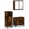 vidaXL Set de muebles ba&ntilde;o 3 pzas madera contrachapada roble ahumado