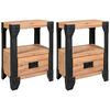 vidaXL Mesitas de noche 2 uds madera maciza acacia y acero 40x30x54 cm