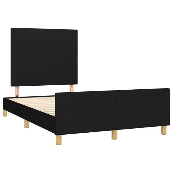vidaXL Estructura de cama sin colch&oacute;n tela negro 120x190 cm
