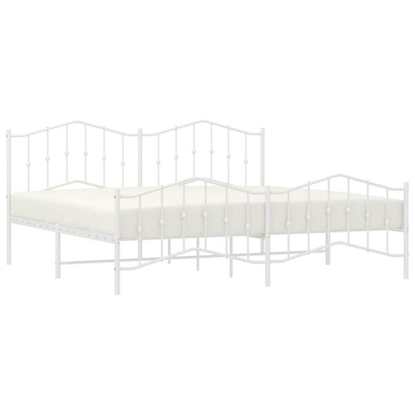 vidaXL Estructura cama sin colchón con estribo metal blanco 193x203 cm