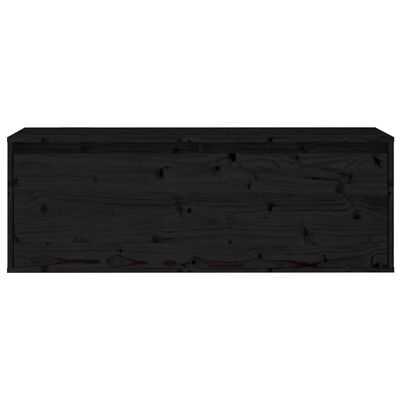 vidaXL Armario de pared de madera maciza de pino negro 100x30x35 cm