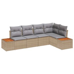 vidaXL Conjunto de sof&aacute; de jard&iacute;n 5 uds. 5-N&uacute;mero de plazas