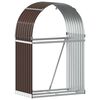 vidaXL Le&ntilde;ero de acero galvanizado marr&oacute;n 80x45x120 cm