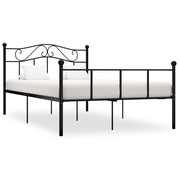 vidaXL Estructura de cama sin colch&oacute;n metal negro 120x200 cm