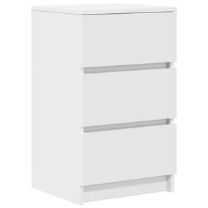 vidaXL Mesilla de noche con 3 cajones blanca 39x35x65 cm