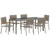 vidaXL Conjunto de Comedor de Jard&iacute;n 7 uds. Gris rat&aacute;n sint&eacute;tico