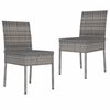 vidaXL Sillas de comedor de jard&iacute;n 2 unidades rat&aacute;n sint&eacute;tico gris