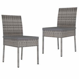 vidaXL Sillas de comedor de jard&iacute;n 2 unidades rat&aacute;n sint&eacute;tico gris