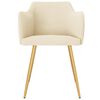 vidaXL Sillas de comedor 2 unidades terciopelo crema