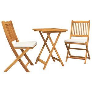 vidaXL Juego Bistro de Jardín 3 pcs Marrón madera maciza de acacia
