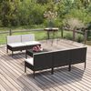 vidaXL Set de muebles de jard&iacute;n 6 pzas y cojines rat&aacute;n sint&eacute;tico negro