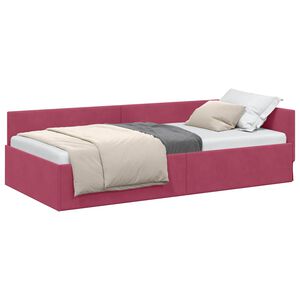 vidaXL Estructura de cama en esquina Rojo vino 90 cm x 200 cm