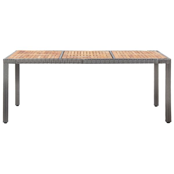vidaXL Set de comedor de jard&iacute;n 9 pzas y cojines rat&aacute;n sint&eacute;tico gris