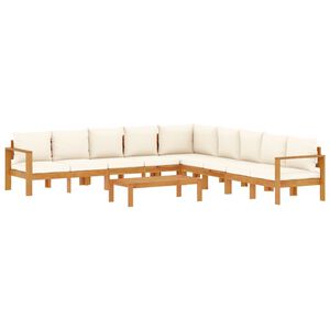 vidaXL Set de sof&aacute;s de jard&iacute;n con cojines 6 pzas madera maciza acacia