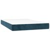 vidaXL Cama box spring colch&oacute;n y LED terciopelo azul oscuro 120x200 cm