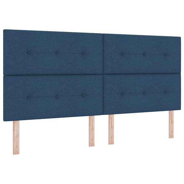 vidaXL Cama con Somier y Colch&oacute;n Gris Oscuro 90x190 cm de Tela Azul