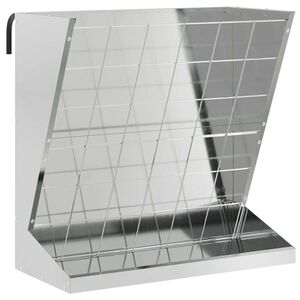 vidaXL Comedero de heno Plateado 71 x 33 x 70 cm Acero Galvanizado