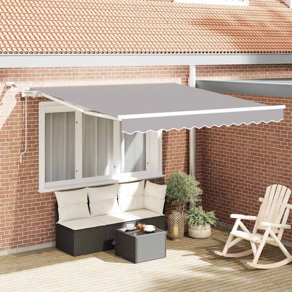 vidaXL Toldo Retr&aacute;ctil Gris Claro 350 x 250 cm Poli&eacute;ster y metal