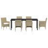 vidaXL Conjunto de Comedor de Jard&iacute;n 7 pcs Beige rat&aacute;n sint&eacute;tico