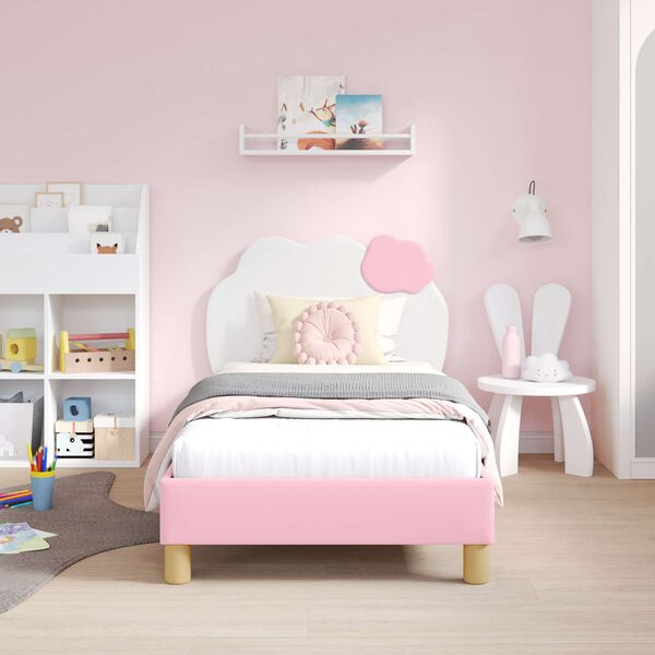 vidaXL Estructura de cama con cabecera Rosa 80 x 160 cm PU