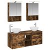 vidaXL Juego de muebles de ba&ntilde;o 5 uds. Roble Ahumado