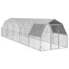 vidaXL Gallinero con techo 2,5x10x2,25 m acero galvanizado