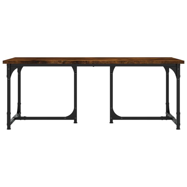 vidaXL Mesa de centro madera contrachapada roble ahumado 90x50x35 cm