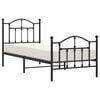 vidaXL Estructura cama sin colch&oacute;n con estribo metal negro 90x190 cm