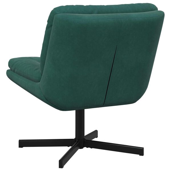 vidaXL Sill&oacute;n Relax giratorio Verde oscuro 63 x 75 x 76 cm Terciopelo