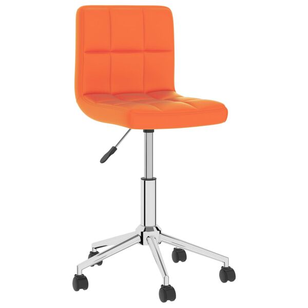 vidaXL Sillas de comedor giratorias 4 uds cuero sint&eacute;tico naranja