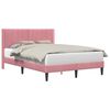 vidaXL Estructura de cama con cabecera Rosa 140 x 190 cm Terciopelo